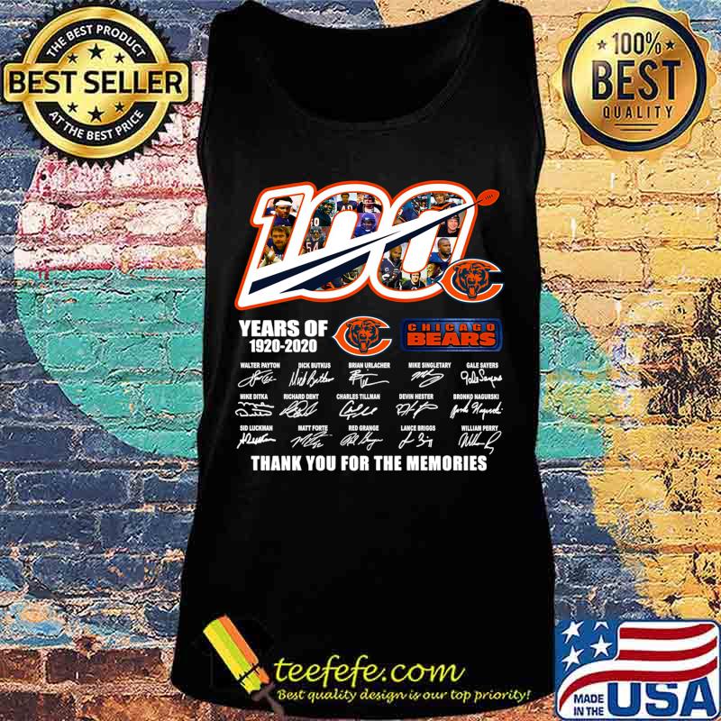 Chicago Bears The Bears 100 Years Of 1920 2020 Thank You For The Memories Shirt Tank top Chicago Bears The Bears 100 Years Of 1920 2020 Thank You For The Memories Shirt Tank top