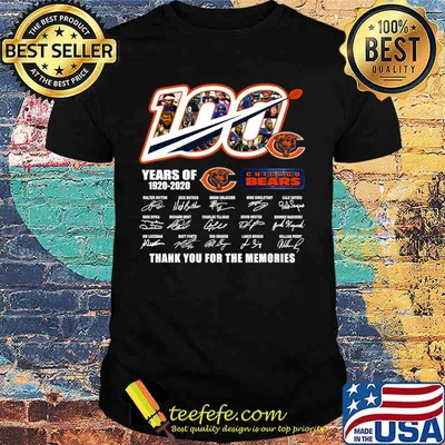 Chicago Bears The Bears 100 Years Of 1920 2020 Thank You For The Memories Shirt