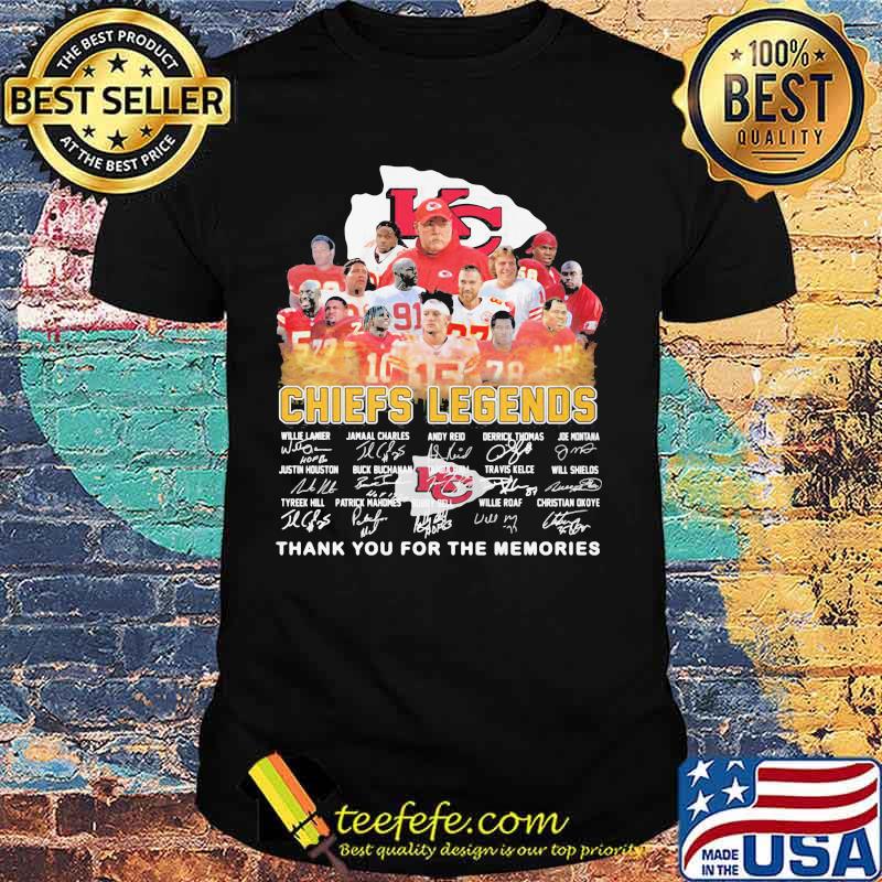 Chiefs Legends Football Team Thank You For The Memories Signature Shirt