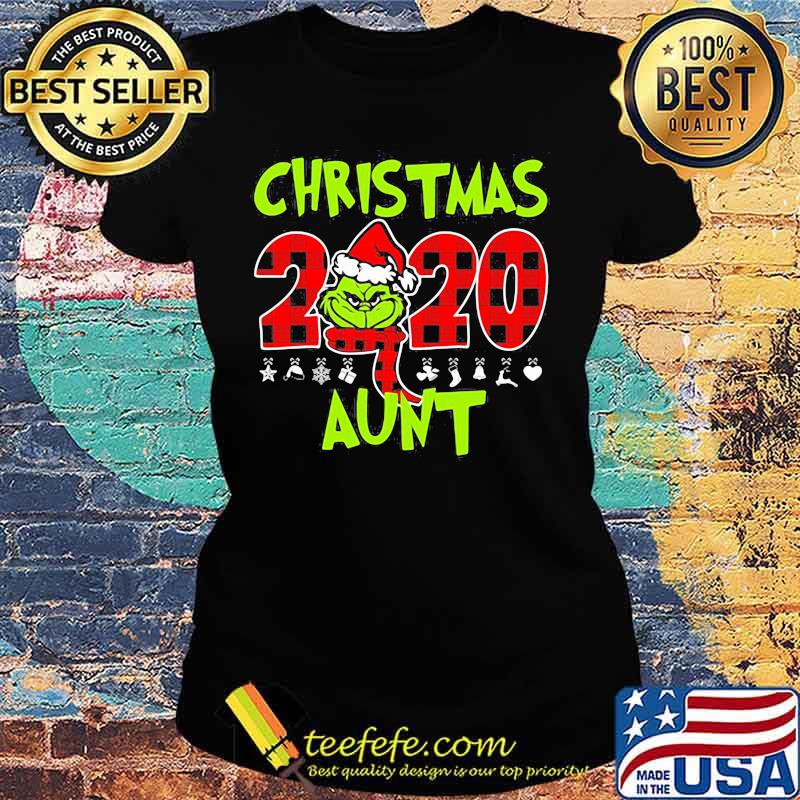 Christmas 2020 Aunt Grinch Hat Santa Claus Merry Xmas Shirt Ladies tee Christmas 2020 Aunt Grinch Hat Santa Claus Merry Xmas Shirt Ladies tee