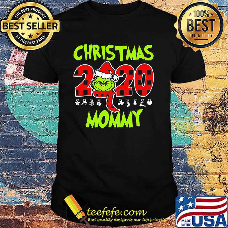 Christmas 2020 Mommy Grinch Hat Santa Claus Merry Xmas Shirt