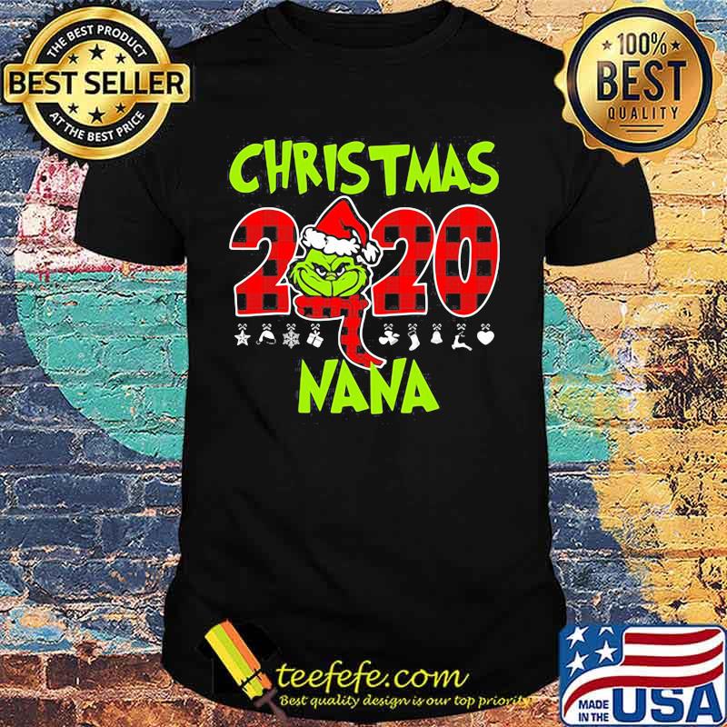 Christmas 2020 Nana Grinch Hat Santa Claus Merry Xmas Shirt