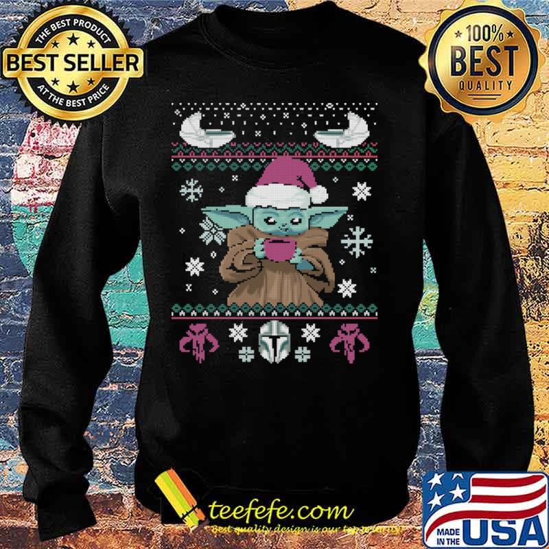 Christmas Coffee yoda baby wear hat santa Shirt Sweater Christmas Coffee yoda baby wear hat santa Shirt Sweater