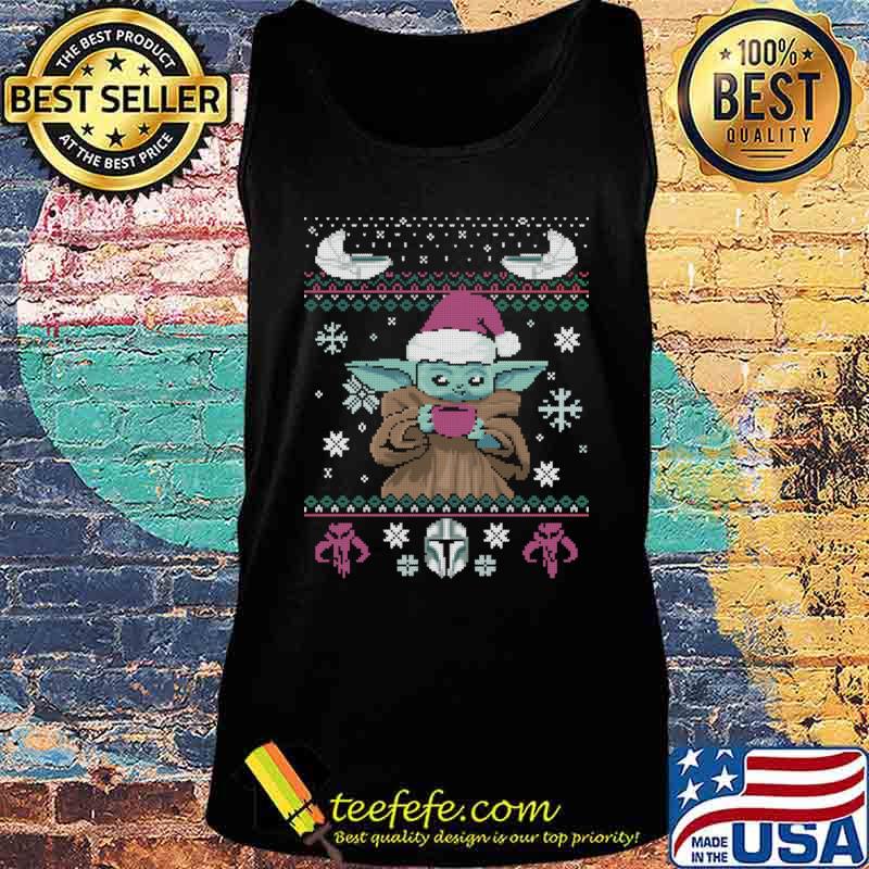 Christmas Coffee yoda baby wear hat santa Shirt Tank top Christmas Coffee yoda baby wear hat santa Shirt Tank top