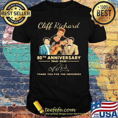 Cliff Richard High Quality 80th anniversary thank you for the memories 1940 2020 signuature Shirt