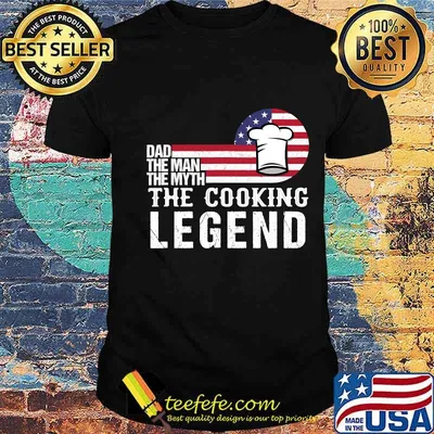 Dad The Man The Myth Cooking Legend Us Flag Shirt