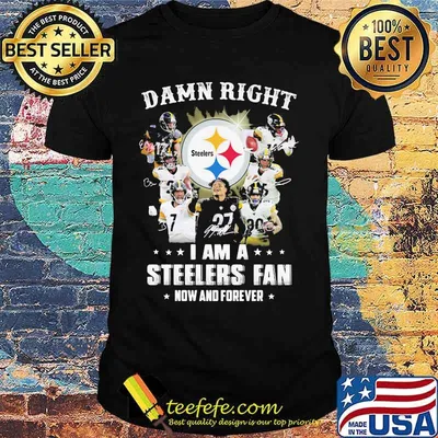 Damn Right I Am A Steelers Fan Now And Forever Signature Player Team Shirt