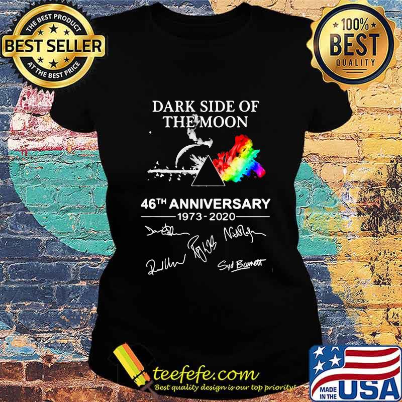 Dark Side Of The Moon 46th Anniversary 1973 -2020 Signuature Pink Floyd Lgbt Shirt Ladies tee Dark Side Of The Moon 46th Anniversary 1973 -2020 Signuature Pink Floyd Lgbt Shirt Ladies tee
