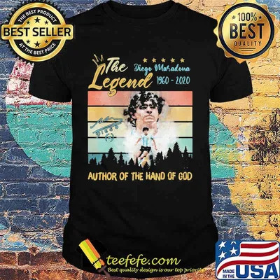 Diego Maadona The Legend Author Of The Hand Of God Vintage Shirt