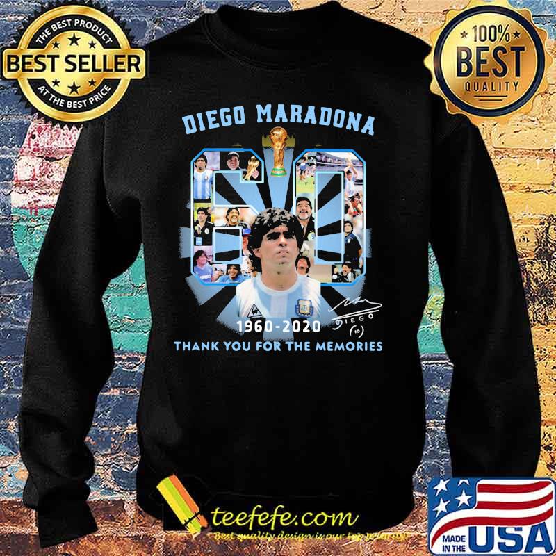 Diego Maradona Thank You For The Memories 60 Legend Football Signuature Shirt Sweater Diego Maradona Thank You For The Memories 60 Legend Football Signuature Shirt Sweater