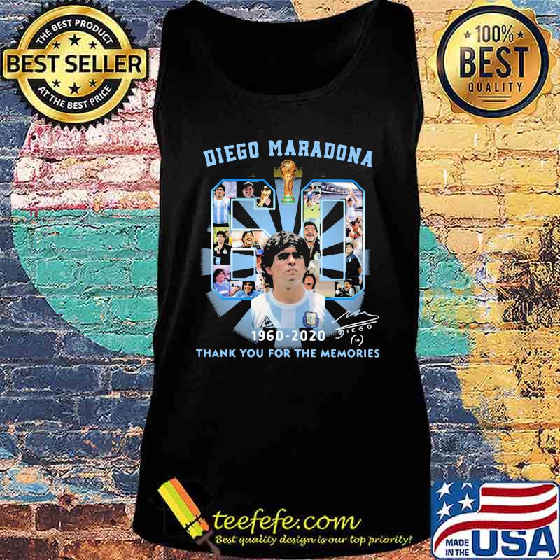 Diego Maradona Thank You For The Memories 60 Legend Football Signuature Shirt Tank top Diego Maradona Thank You For The Memories 60 Legend Football Signuature Shirt Tank top