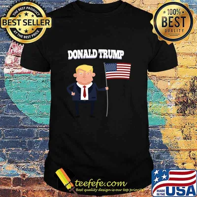 Donald Trump Character With American Flag Shirt