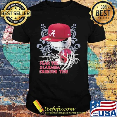 Fear The Alabama Crimson Tide Skull Wear Hat Logo Team Shirt