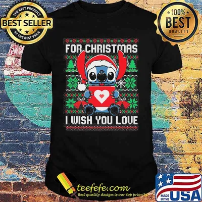 For Christmas I Wifh You Love Fondos De Pantalla De Navidad Del Stich Shirt