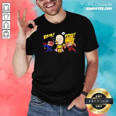 Funny Saitama Vs Superman And Goku Shirt