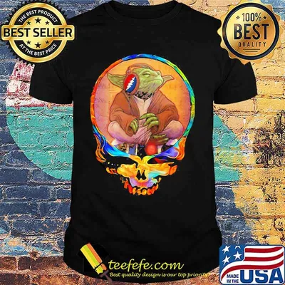 Grateful Dead Steal Your Face Skull Yoda Listen Music Shirt