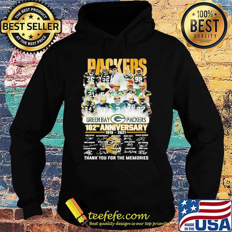 Green Bay Packers 102th Anniversary 1919 2021 Thank You For The Memories Signature Shirt Hoodie Green Bay Packers 102th Anniversary 1919 2021 Thank You For The Memories Signature Shirt Hoodie