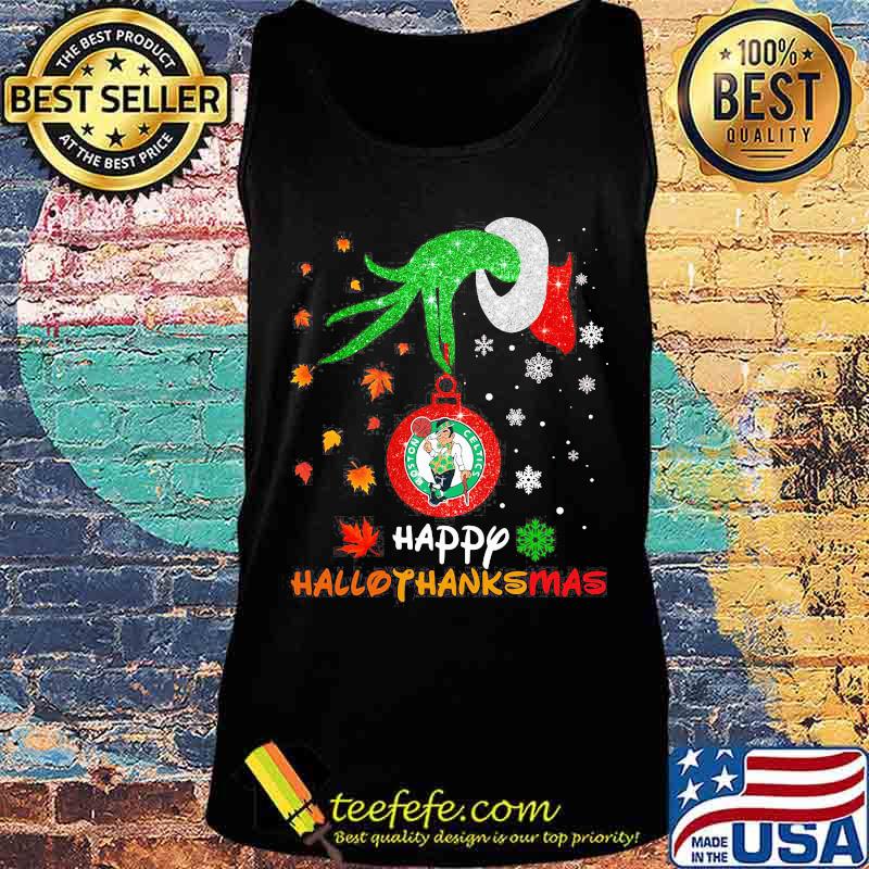 Grinch Boston Celtics happy hallothanksmas s Tank top Grinch Boston Celtics happy hallothanksmas s Tank top
