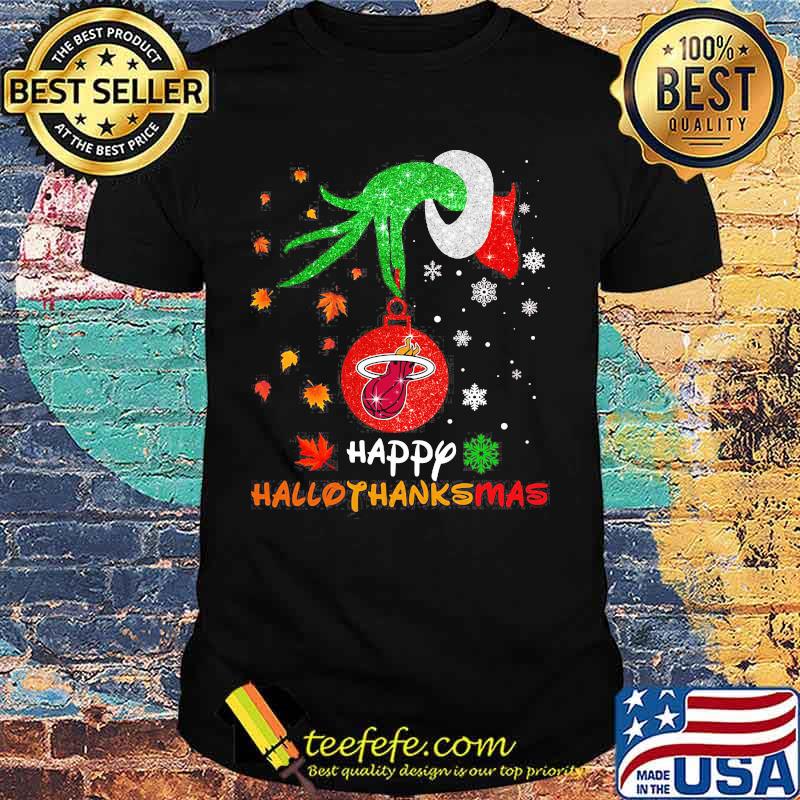 Grinch Miami heat happy hallothanksmas shirt