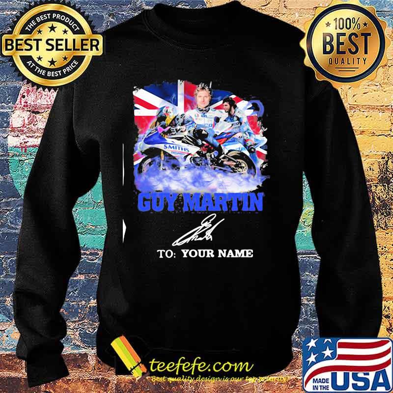 Guy Martin Motorcycle Racer Signature Union Flag Shirt Sweater Guy Martin Motorcycle Racer Signature Union Flag Shirt Sweater