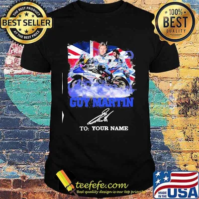 Guy Martin Motorcycle Racer Signature Union Flag Shirt