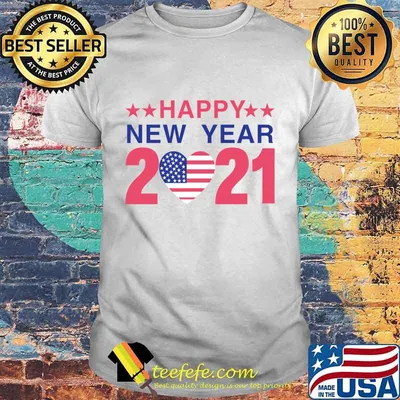 Happy New Year America  Heart Usa Flag Shirt