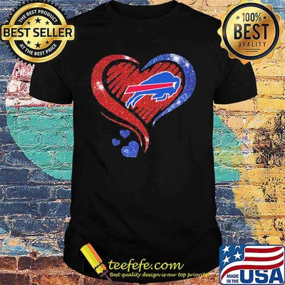 Heart Diamond Blue Red Buffalo Bills Football Shirt