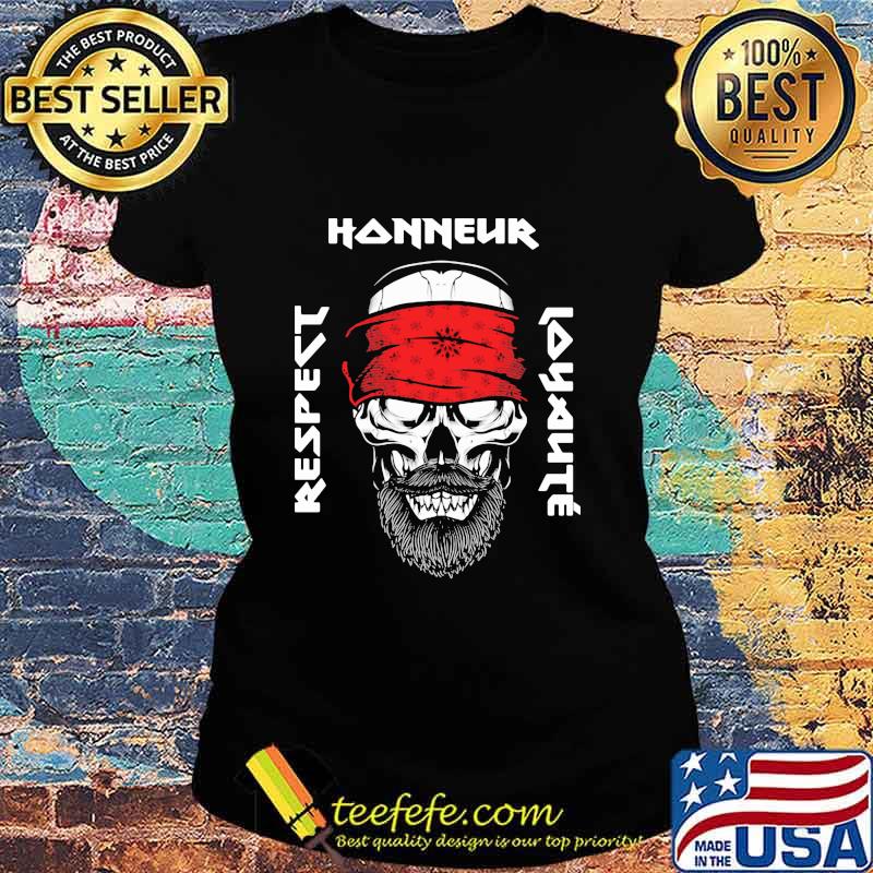 Honneur Respect Loyauté Édition Noire Skull Ribbon Red Shirt Ladies tee Honneur Respect Loyauté Édition Noire Skull Ribbon Red Shirt Ladies tee