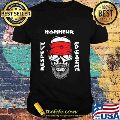 Honneur Respect Loyauté Édition Noire Skull Ribbon Red Shirt