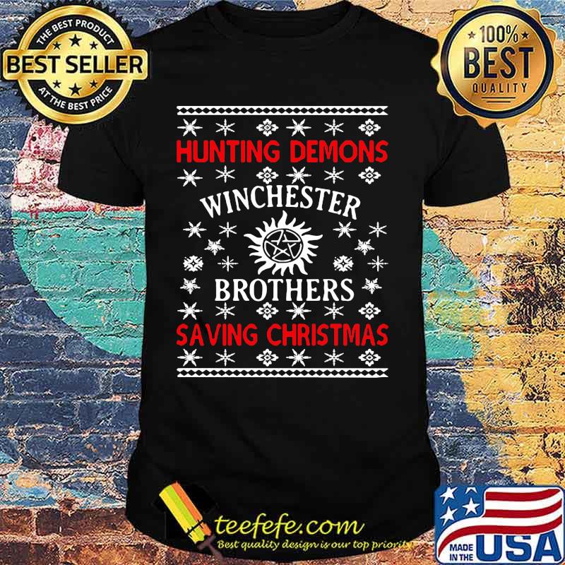 Hunting demons winchester brothers saving christmas shirt