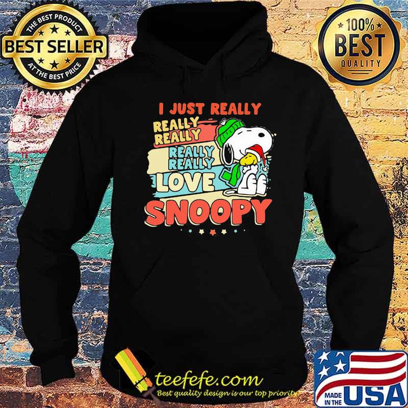 I Just Really Love Snoopy Woodstock Wear Santa Hat Christmas Vintage Shirt Hoodie I Just Really Love Snoopy Woodstock Wear Santa Hat Christmas Vintage Shirt Hoodie