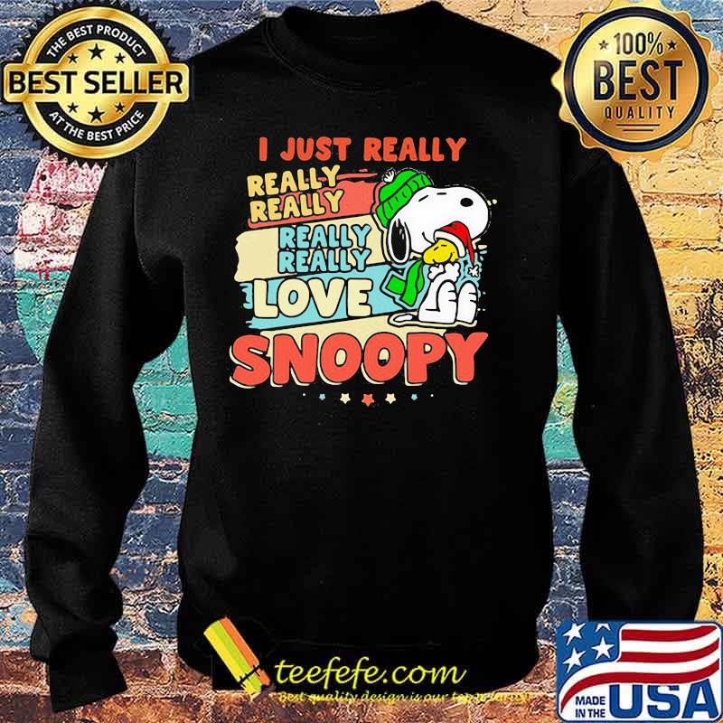 I Just Really Love Snoopy Woodstock Wear Santa Hat Christmas Vintage Shirt Sweater I Just Really Love Snoopy Woodstock Wear Santa Hat Christmas Vintage Shirt Sweater