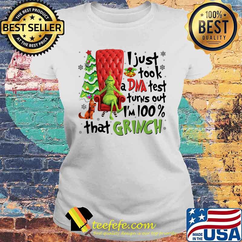 I Just Took A DNA Test Turns Out I'm 100% That Grinch Cane Throne Christmastree Xmas Shirt Laides tee I Just Took A DNA Test Turns Out I'm 100% That Grinch Cane Throne Christmastree Xmas Shirt Laides tee