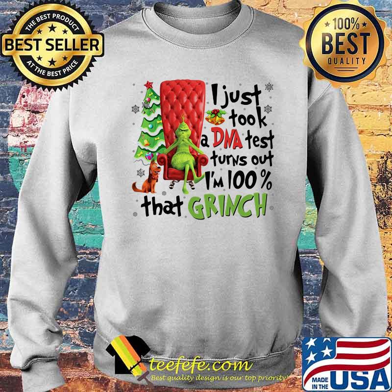 I Just Took A DNA Test Turns Out I'm 100% That Grinch Cane Throne Christmastree Xmas Shirt Sweater I Just Took A DNA Test Turns Out I'm 100% That Grinch Cane Throne Christmastree Xmas Shirt Sweater