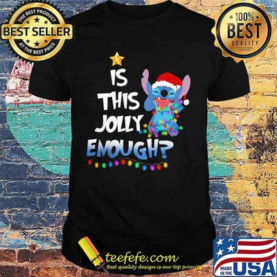 Is This Jolly Enough Christmastree Stitch Xmas Shirt