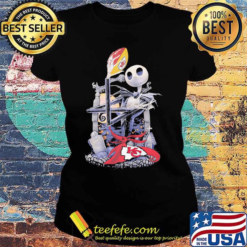 Jack Skellington Kansas City Football Shirt Ladies tee Jack Skellington Kansas City Football Shirt Ladies tee
