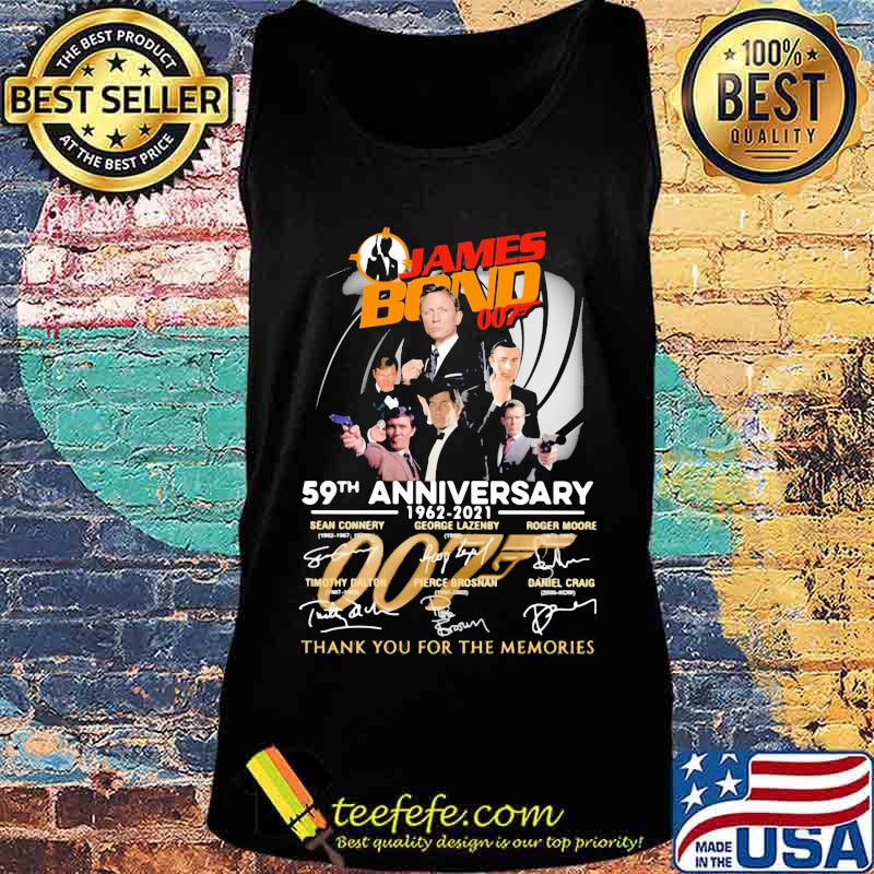 James Bond 007 59th Anniversary 1962 2021 Thank You For The Memories Signature Shirt Tank top James Bond 007 59th Anniversary 1962 2021 Thank You For The Memories Signature Shirt Tank top