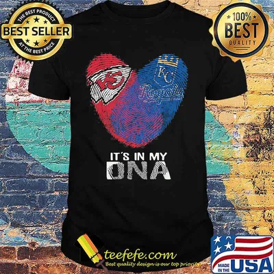 Kansas City Chiefs And Kansas City Royals It's In My Dna Heart Shirt