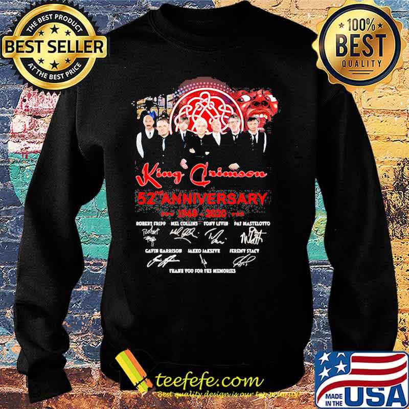 King Crimson 52nd Anniversary 1968 2020 Thank You For The Memories Signature Red Shirt Sweater King Crimson 52nd Anniversary 1968 2020 Thank You For The Memories Signature Red Shirt Sweater