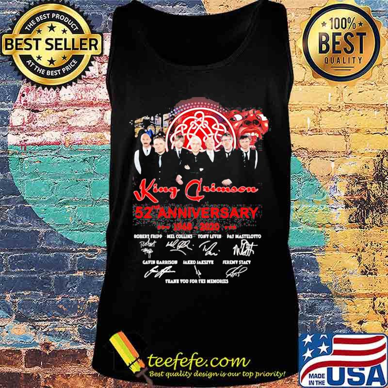 King Crimson 52nd Anniversary 1968 2020 Thank You For The Memories Signature Red Shirt Tank top King Crimson 52nd Anniversary 1968 2020 Thank You For The Memories Signature Red Shirt Tank top