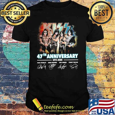 Kiss 47th anniversary 1973-2020 signature shirt