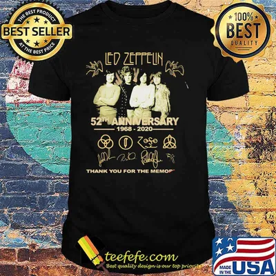 Led Zeppelin 52th Anniversary 1968 2020 Thank You For The Memories Signuature Shirt