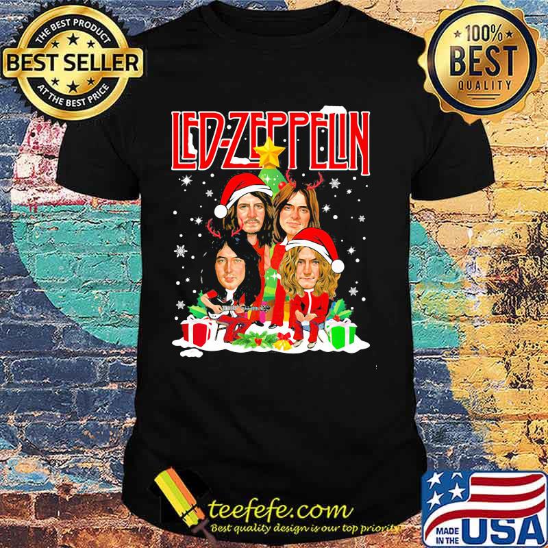 Led-Zeppelin Wear hat Santa Merry Xmas Shirt
