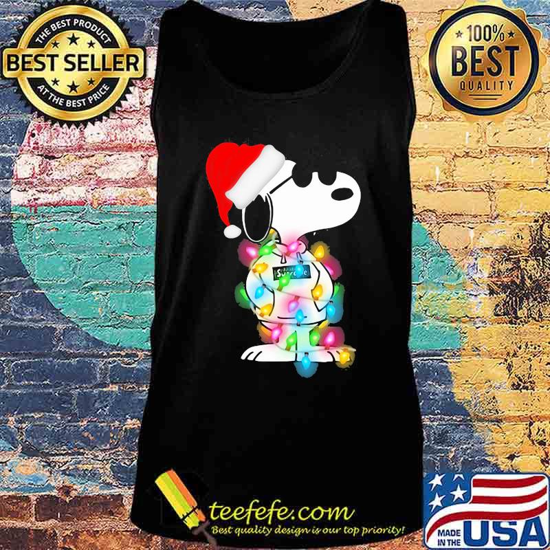 Lights Wrap Around Snoopy Hat Santa Christmas Shirt Tank top Lights Wrap Around Snoopy Hat Santa Christmas Shirt Tank top