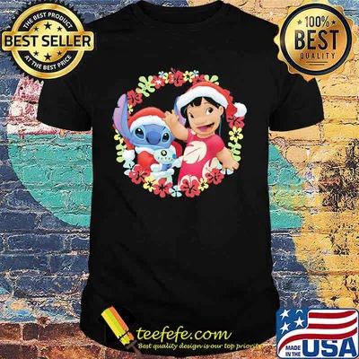 Lilo And Stitch Wear Pajama Santa Claus Merry Christmas Shirt