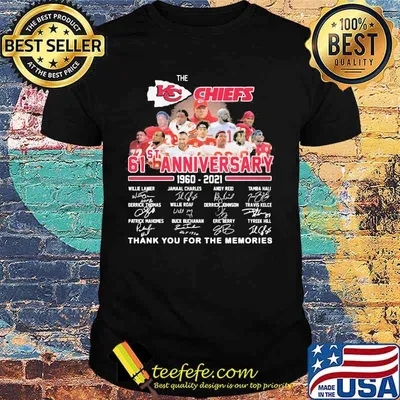 Logo Kansas City Chiefs 61st Anniversary 1960 2021 Thank You For The Memories Signature Shirt