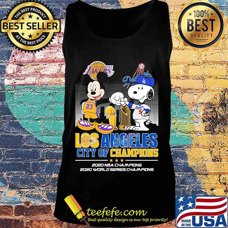 Los Angeles City Of Champions 2020 Nba Champions Snoopy And Mickey Disney Football Shirt Tank top Los Angeles City Of Champions 2020 Nba Champions Snoopy And Mickey Disney Football Shirt Tank top