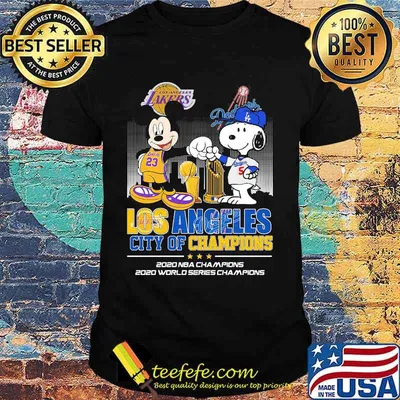 Los Angeles City Of Champions 2020 Nba Champions Snoopy And Mickey Disney Football Shirt