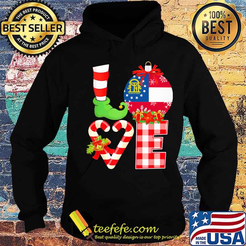Love Georgia State Flag Vector Elf Pajama Christmas Shirt Hoodie Love Georgia State Flag Vector Elf Pajama Christmas Shirt Hoodie