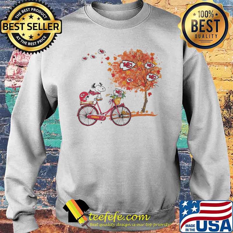 Maple Leaves Snoopy Riding Bike Logo Kansas City Chiefs Shirt Sweater Maple Leaves Snoopy Riding Bike Logo Kansas City Chiefs Shirt Sweater